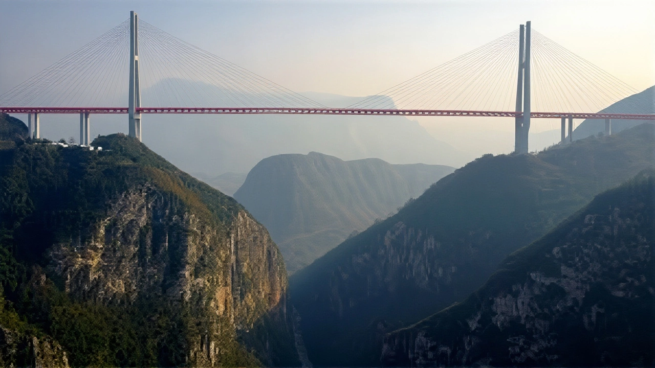 China opent recordbrekende Huajiang Canyon Bridge van 625 meter