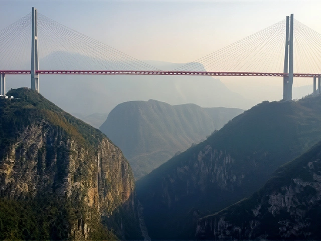 China opent recordbrekende Huajiang Canyon Bridge van 625 meter